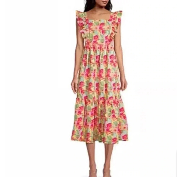 peyton & parker Dresses & Skirts - Peyton & Parker Mommy & Me Women’s Short Sleeved Ruffle Midi Floral Dress Large